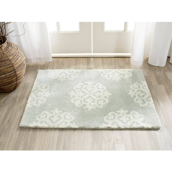 SAFAVIEH Soho Maui Geometric Wool Area Rug, Grey/Ivory, 2' x 3'
