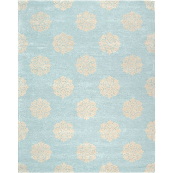 SAFAVIEH Soho Maui Geometric Wool Area Rug, Turquoise/Yellow, 12' x 15'