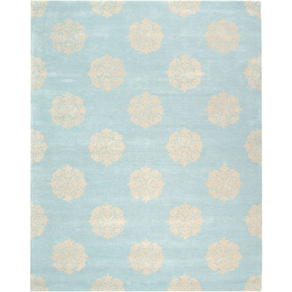SAFAVIEH Soho Maui Geometric Wool Area Rug, Turquoise/Yellow, 12' x 15'