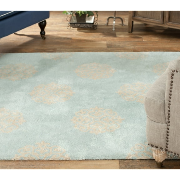 SAFAVIEH Soho Maui Geometric Wool Area Rug, Turquoise/Yellow, 2'6" x 4'