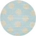 thumbnail image 1 of SAFAVIEH Soho Maui Geometric Wool Area Rug, Turquoise/Yellow, 4' x 4' Round, 1 of 6