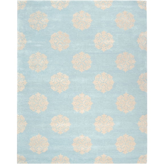 SAFAVIEH Soho Maui Geometric Wool Area Rug, Turquoise/Yellow, 6' x 9'