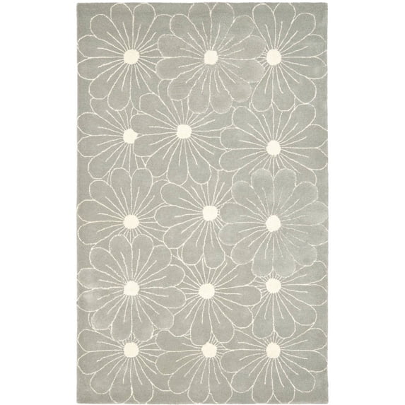 SAFAVIEH Soho Megan Floral Wool Area Rug, Blue/Ivory, 5' x 8'