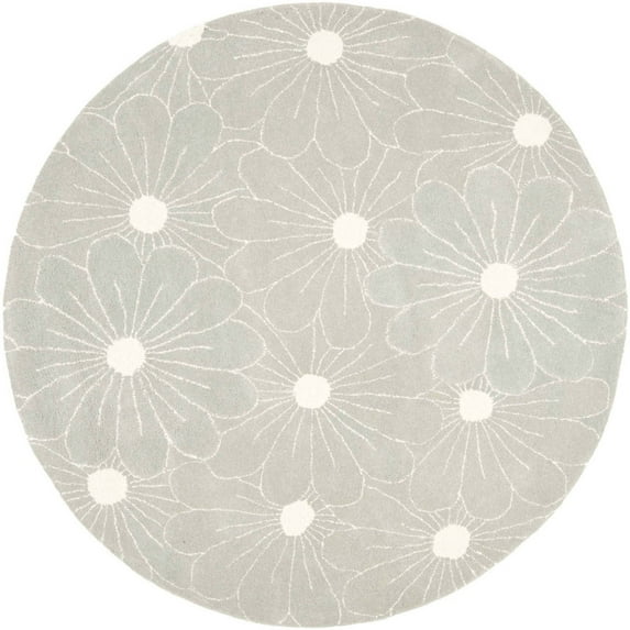 SAFAVIEH Soho Megan Floral Wool Area Rug, Blue/Ivory, 6' x 6' Round
