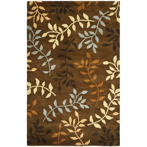 SAFAVIEH Soho Melba Floral Wool Area Rug, Brown/Multi, 6' x 6' Round