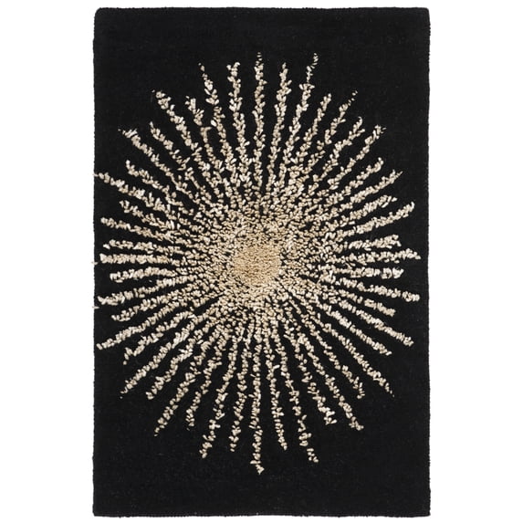 SAFAVIEH Soho Michelle Geometric Area Rug, Black/Beige, 2'6" x 4'