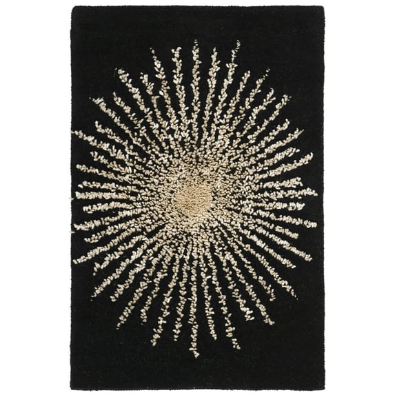 SAFAVIEH Soho Michelle Geometric Area Rug, Black/Beige, 3' x 5'