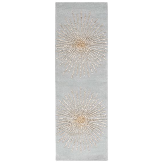 SAFAVIEH Soho Michelle Geometric Runner Rug, Blue/Beige, 2'3" x 8'