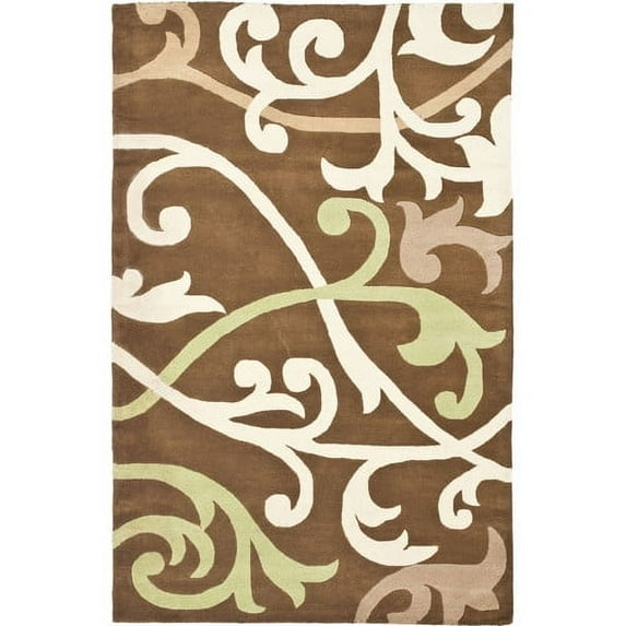 SAFAVIEH Soho Milan Abstract Wool Area Rug, Brown/Multi, 7'6" x 9'6"