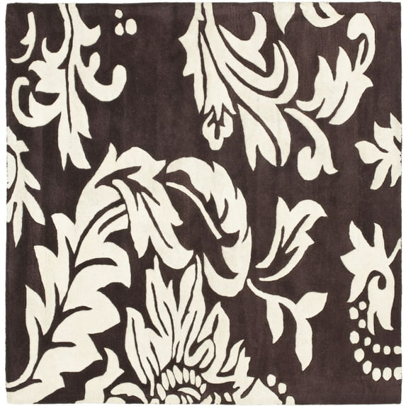 SAFAVIEH Soho Morgan Floral Area Rug, Brown/Ivory, 6' x 6' Square