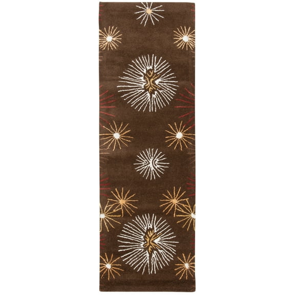 SAFAVIEH Soho Morgan Floral Wool Runner Rug, Brown/Ivory, 2'6" x 6'