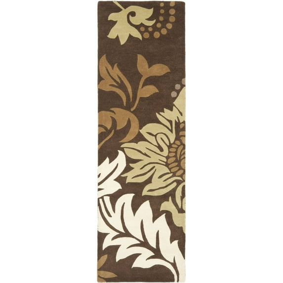 SAFAVIEH Soho Morgan Floral Wool Runner Rug, Brown/Multi, 2'6" x 8'