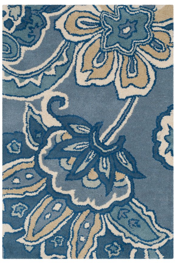 Soho Niamh Floral Wool Area Rug, Blue/Multi, 2' x 3'