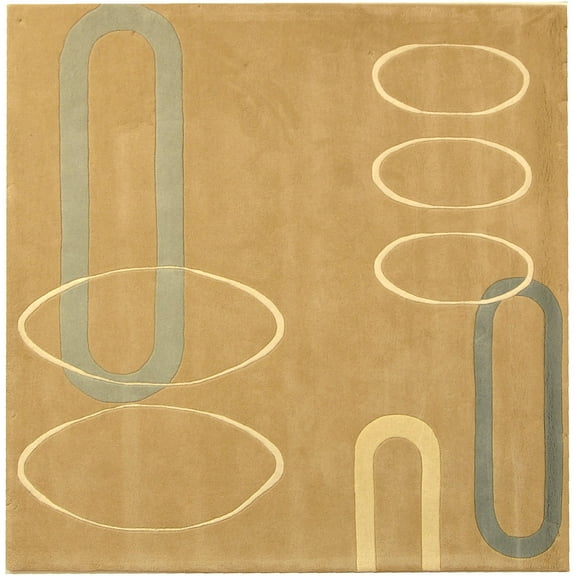 SAFAVIEH Soho Nimes Abstract Wool Area Rug, Beige, 8' x 8' Square