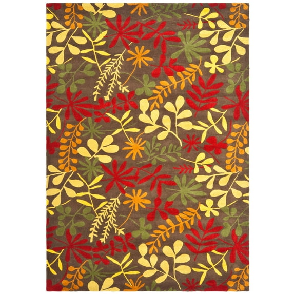 SAFAVIEH Soho Olympia Floral Wool Area Rug, Brown/Multi, 5' x 8'