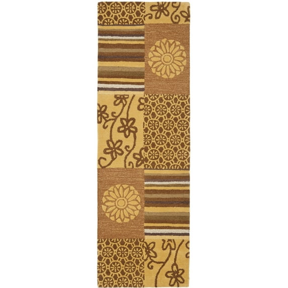 SAFAVIEH Soho Patchwork Floral Wool Runner Rug, Beige/Multi, 2'6" x 12'