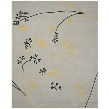 SAFAVIEH Soho Piper Floral Wool Area Rug, Grey, 3'6" x 5'6"