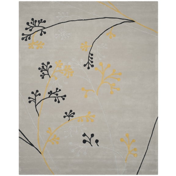 SAFAVIEH Soho Piper Floral Wool Area Rug, Grey, 8'3" x 11'