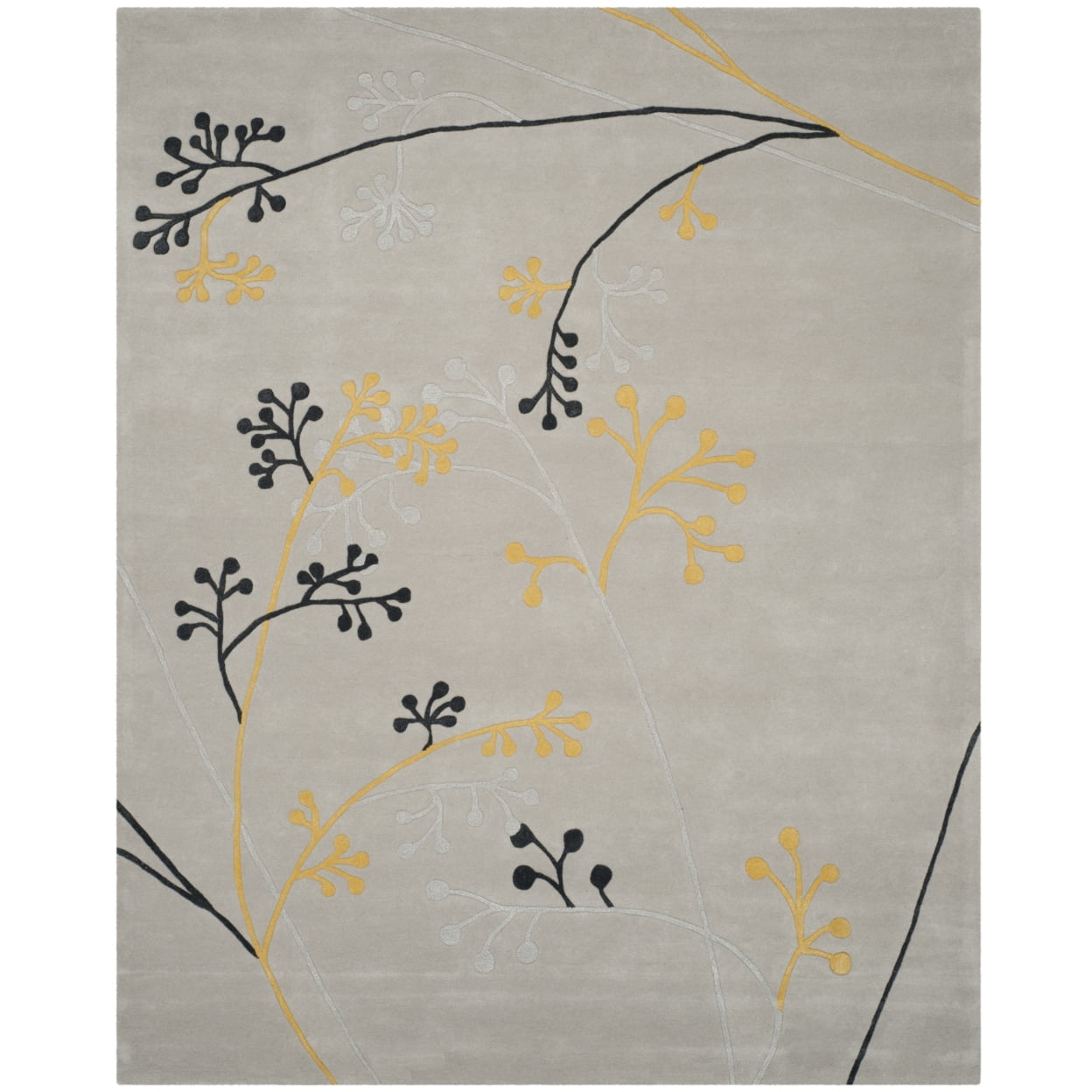 Gray Tufted Handmade Wool and Viscose Area Rug