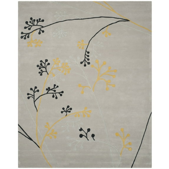 SAFAVIEH Soho Piper Floral Wool Area Rug, Grey, 9'6" x 13'6"