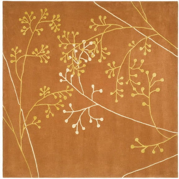 SAFAVIEH Soho Piper Floral Wool Area Rug, Rust, 8' x 8' Square