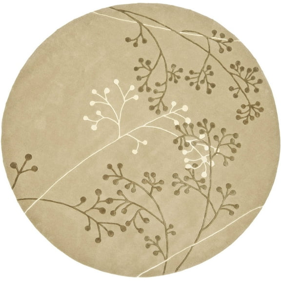 SAFAVIEH Soho Piper Floral Wool Area Rug, Sage, 6' x 6' Round