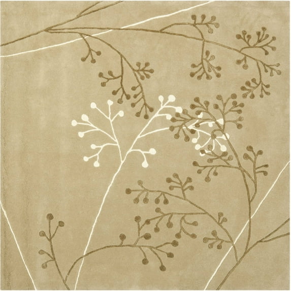 SAFAVIEH Soho Piper Floral Wool Area Rug, Sage, 6' x 6' Square