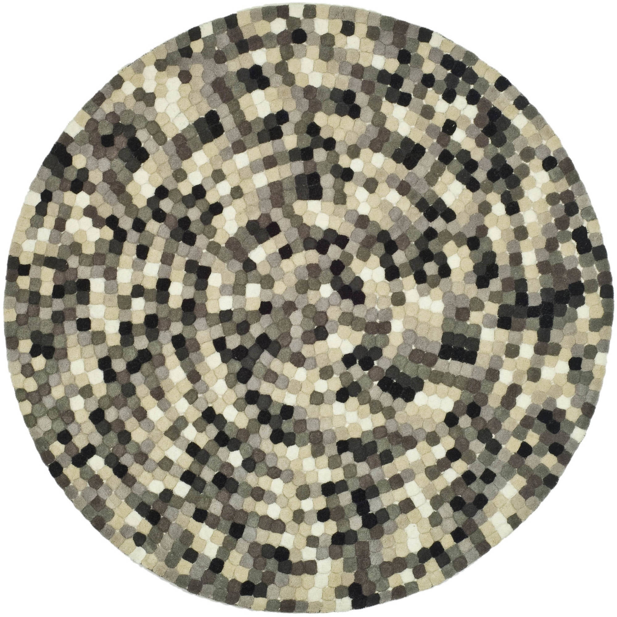 SAFAVIEH Soho Pixels Geometric Dotted Wool Area Rug, Ivory/Grey, 8' x 8 ...