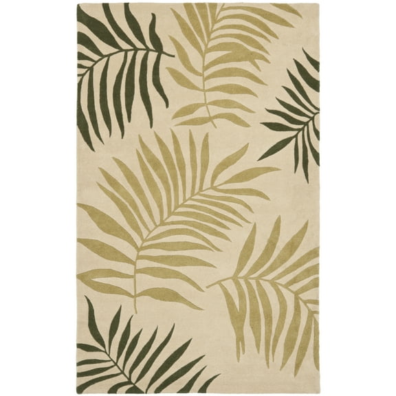 SAFAVIEH Soho Quinn Floral Wool Area Rug, Beige/Multi, 3'6" x 5'6"