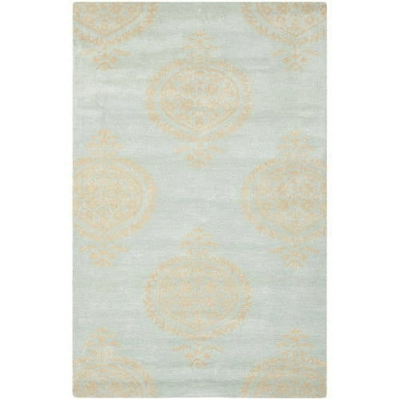 SAFAVIEH Soho Quinton Geometric Wool Area Rug, Blue/Beige, 5' x 8'