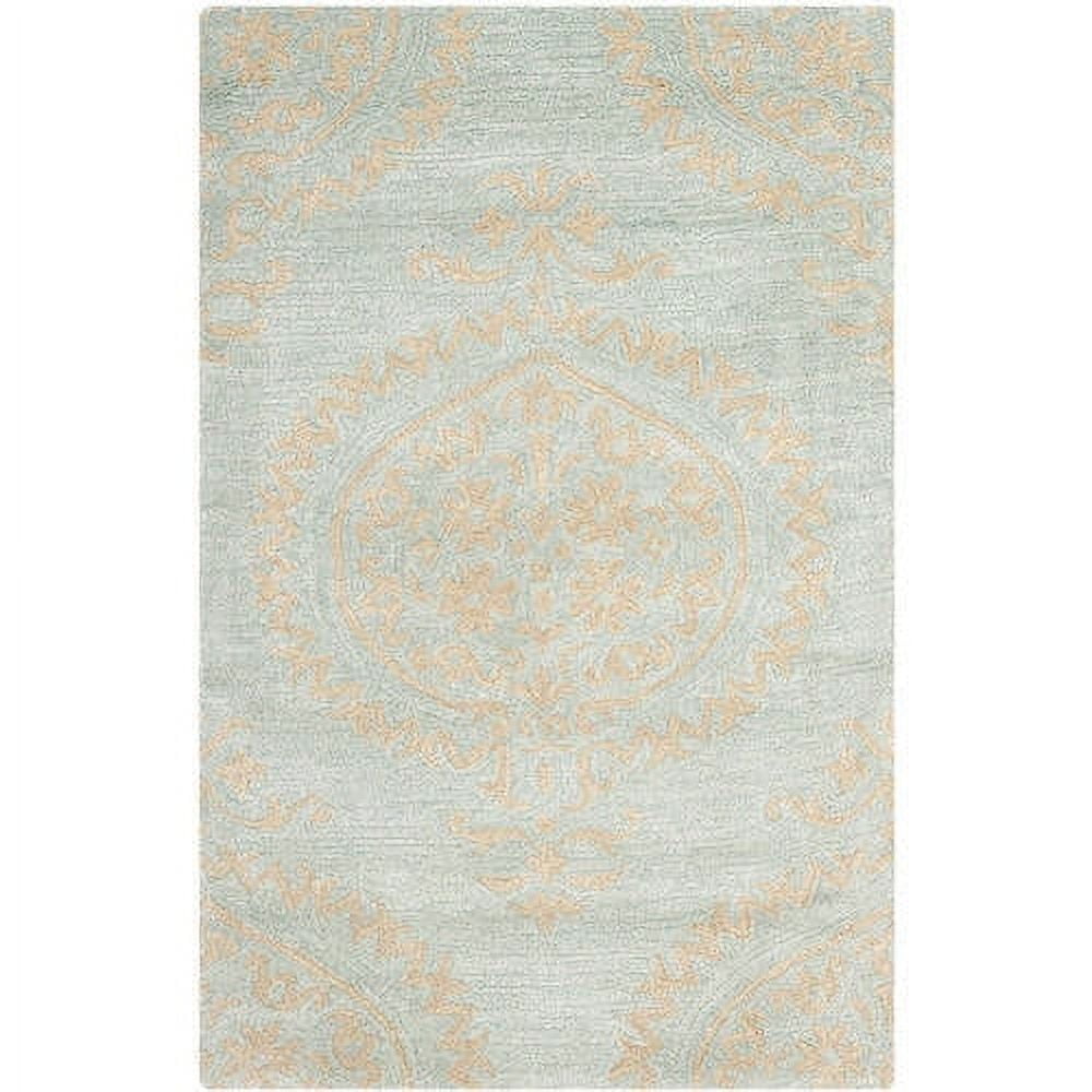Hand-Tufted Soho Blue Wool & Viscose 6' Area Rug