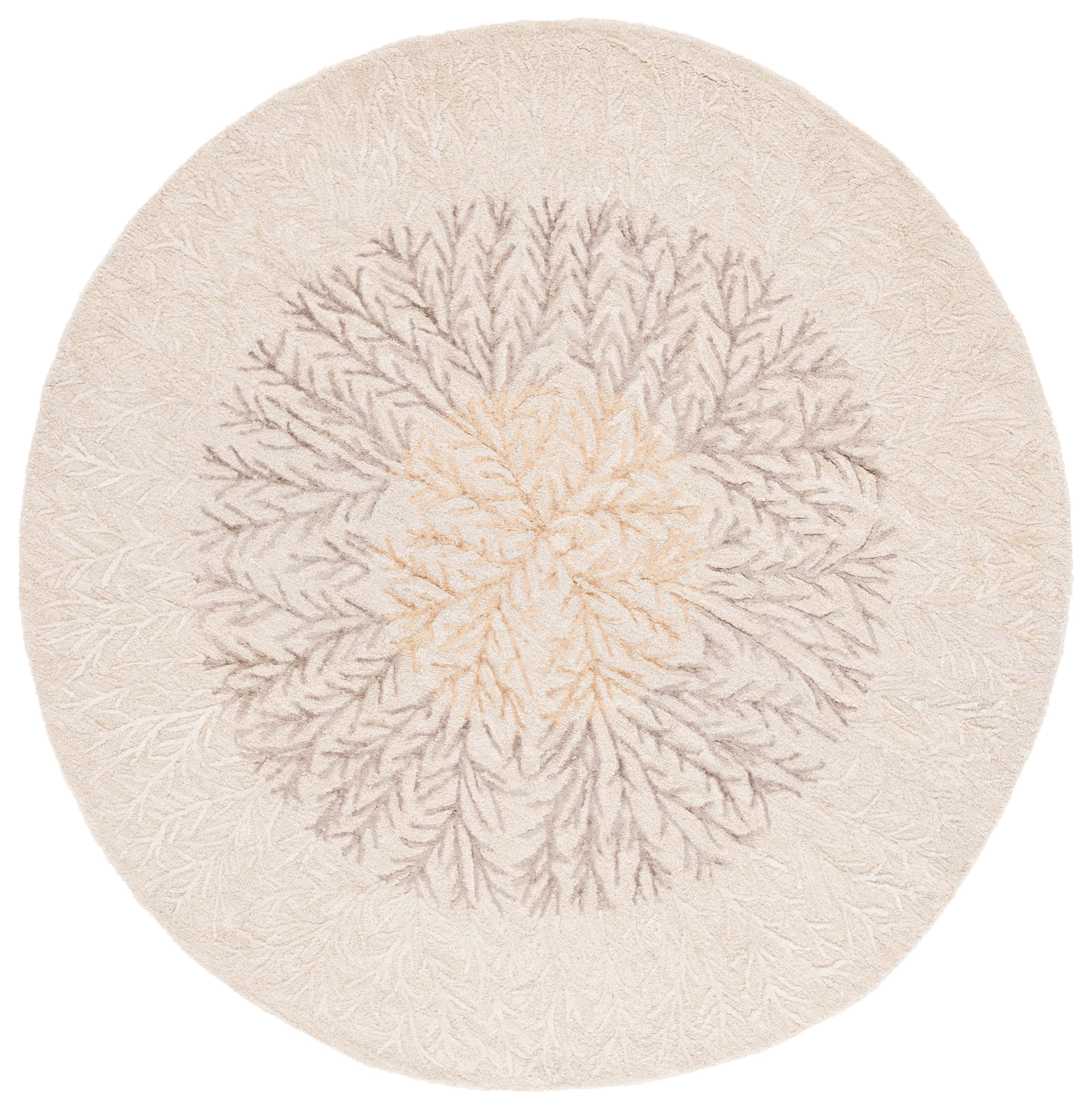 SAFAVIEH Soho Roger Abstract Area Rug, Beige/Brown, 6' x 6' Round