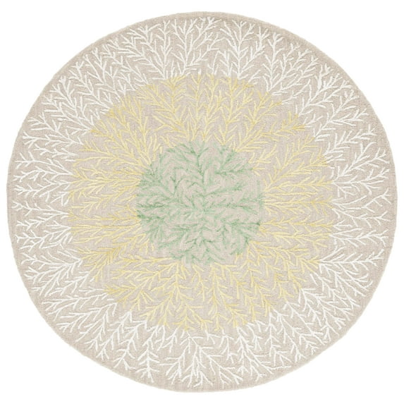 SAFAVIEH Soho Roger Abstract Area Rug, Beige/Yellow, 6' x 6' Round