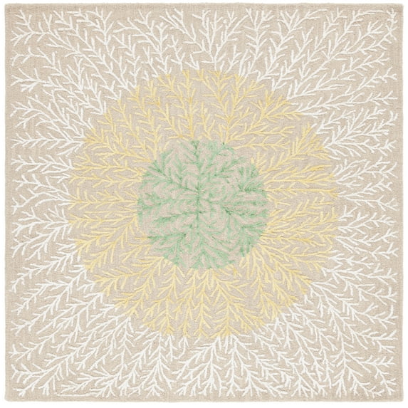 SAFAVIEH Soho Roger Abstract Area Rug, Beige/Yellow, 6' x 6' Square