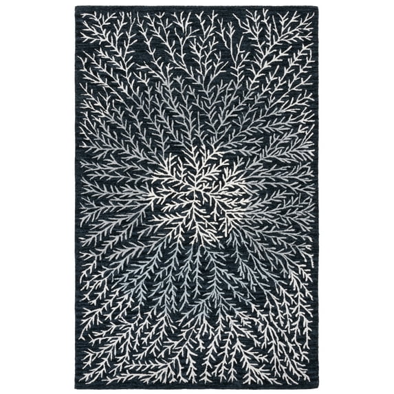 SAFAVIEH Soho Roger Abstract Area Rug, Black/Ivory, 4' x 6'