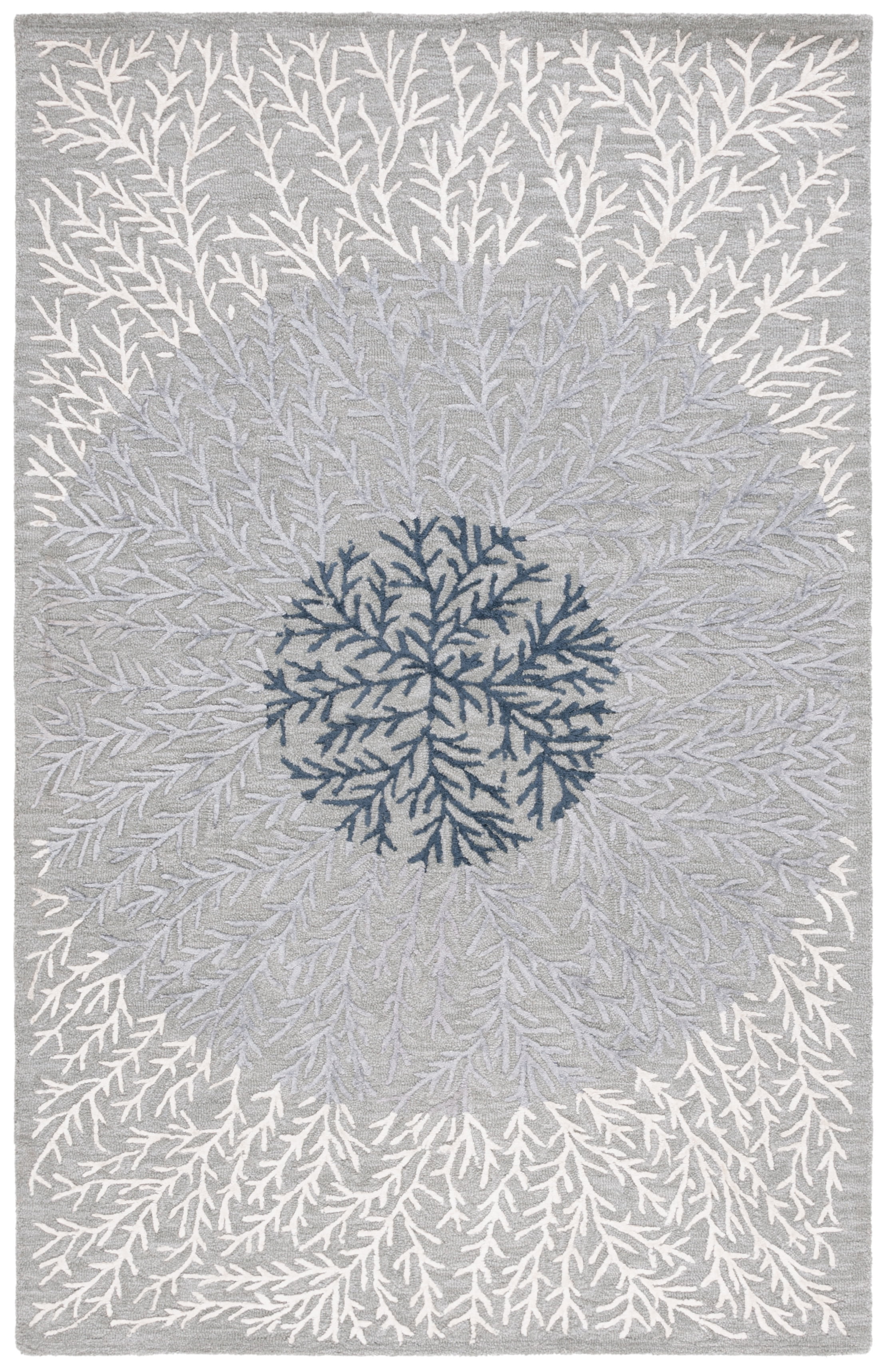 SAFAVIEH Soho Roger Abstract Area Rug, Grey/Ivory, 4' x 6'