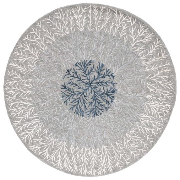 SAFAVIEH Soho Roger Abstract Area Rug, Grey/Ivory, 6' x 6' Round