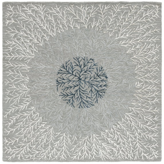 SAFAVIEH Soho Roger Abstract Area Rug, Grey/Ivory, 6' x 6' Square