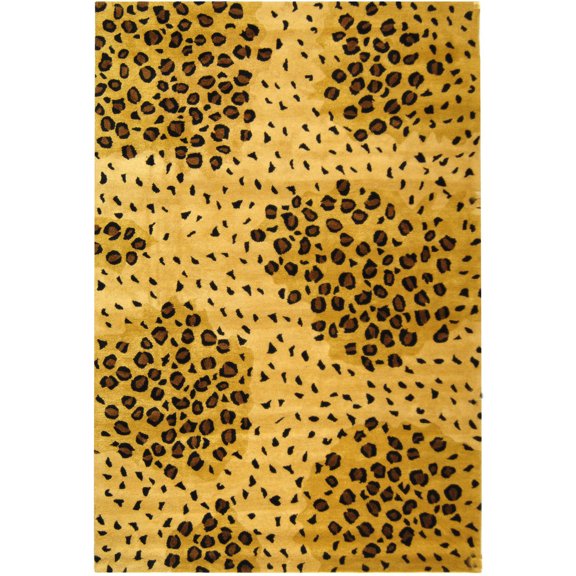 SAFAVIEH Soho Roxanne Dotted Wool Area Rug, Gold/Black, 6' x 9'