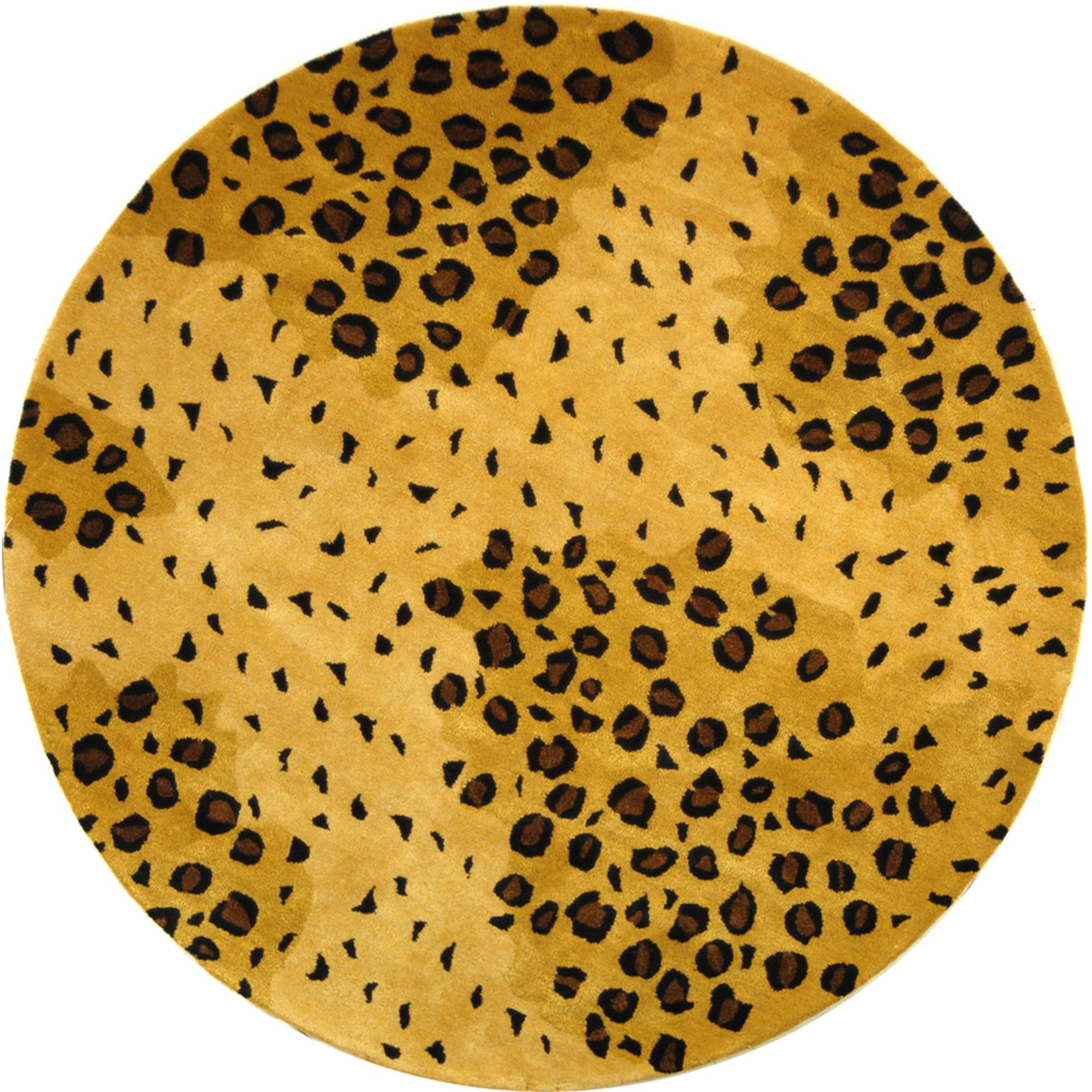 SAFAVIEH Soho Roxanne Dotted Wool Area Rug, Gold/Black, 8' x 8' Round