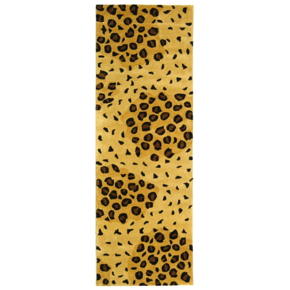 SAFAVIEH Soho Roxanne Dotted Wool Runner Rug, Gold/Black, 2'6" x 8'
