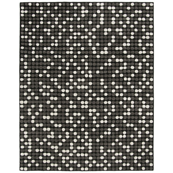 SAFAVIEH Soho Ryan Geometric Dotted Wool Area Rug, Black/White, 3'6" x 5'6"