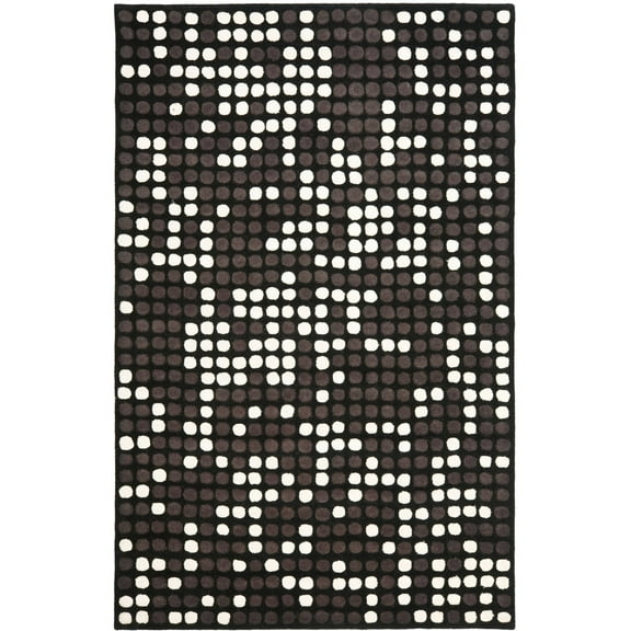 SAFAVIEH Soho Ryan Geometric Dotted Wool Area Rug, Black/White, 7'6" x 9'6"