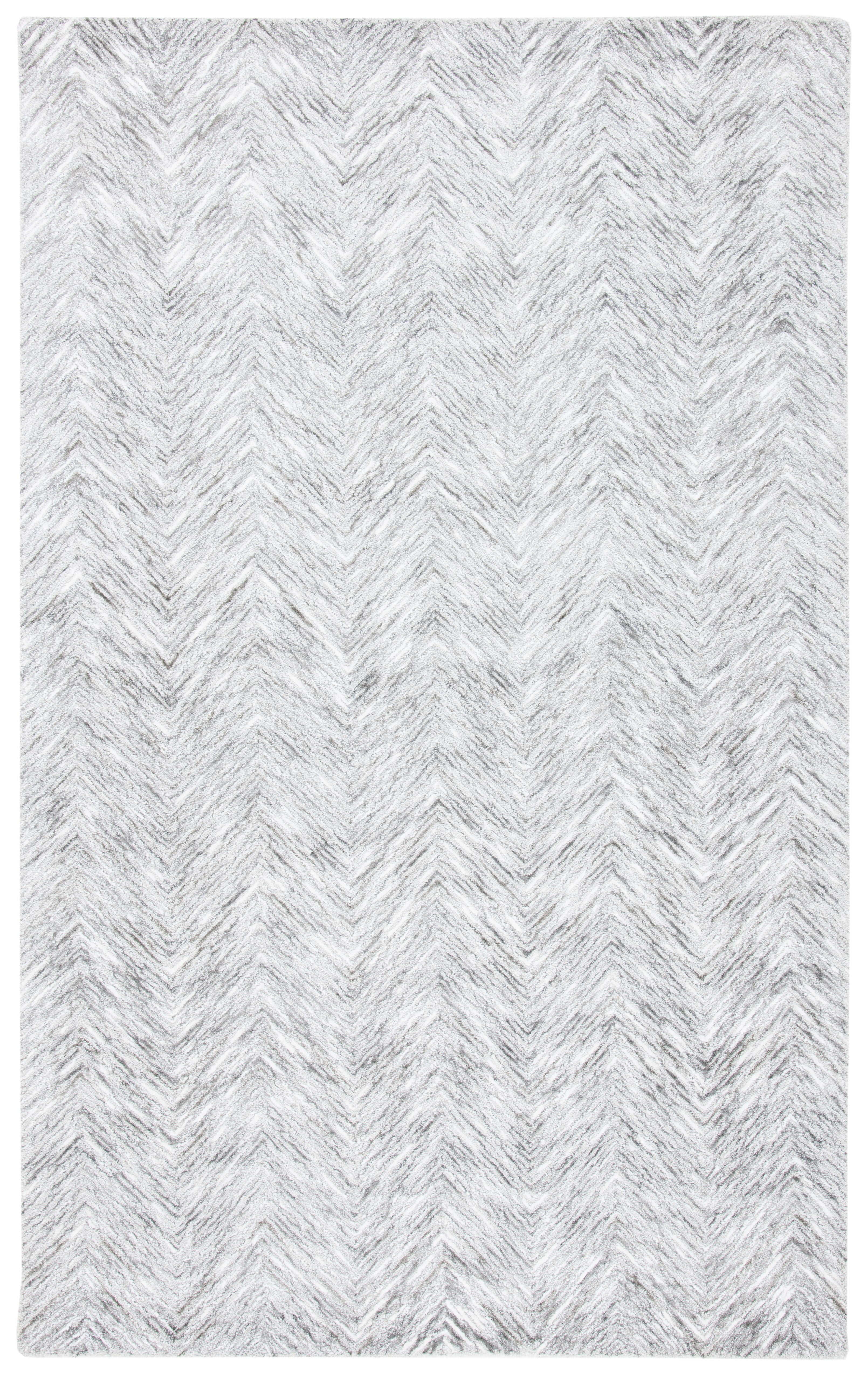 SAFAVIEH Soho Ryker Zig-Zag Area Rug, Grey/Ivory, 6' x 9'