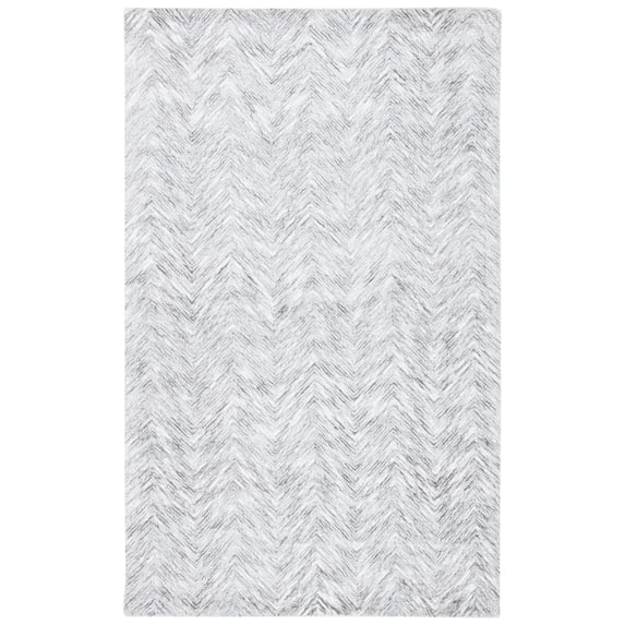 SAFAVIEH Soho Ryker Zig-Zag Area Rug, Grey/Ivory, 6' x 9'