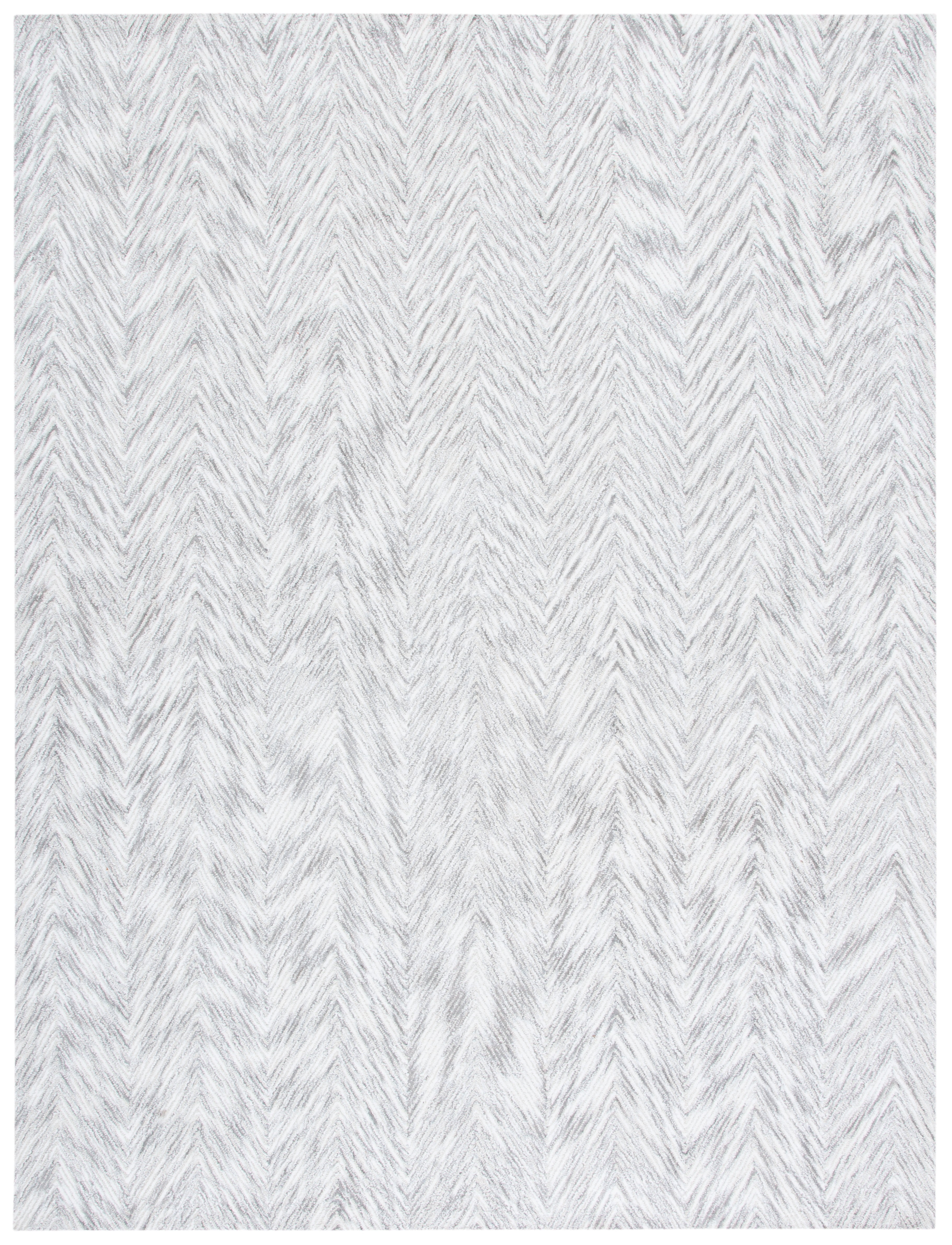 SAFAVIEH Soho Ryker Zig-Zag Area Rug, Grey/Ivory, 8' x 10'