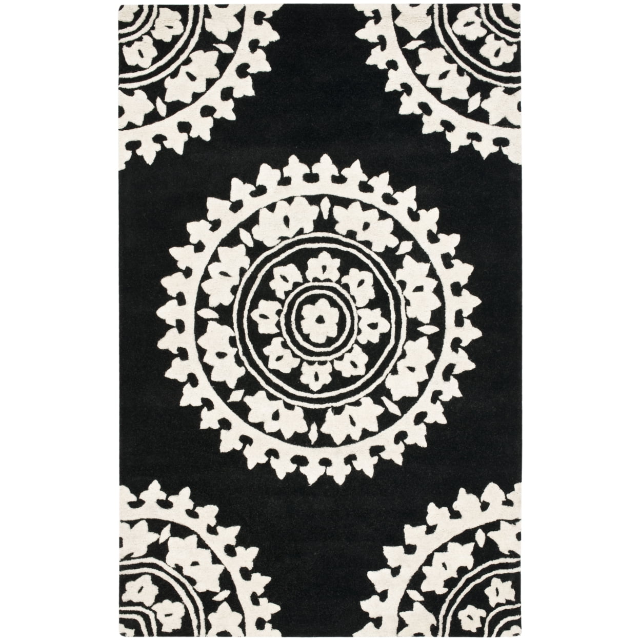 SAFAVIEH Soho SOH732D Handmade Black / Ivory Rug - Walmart.com