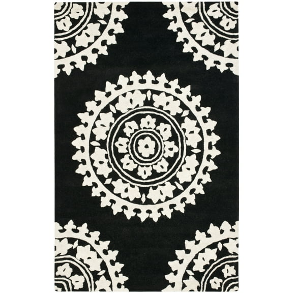 SAFAVIEH Soho SOH732D Handmade Black / Ivory Rug