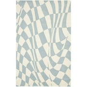 SAFAVIEH Soho Samantha Abstract Wool Area Rug, Blue/Ivory, 5' x 8'