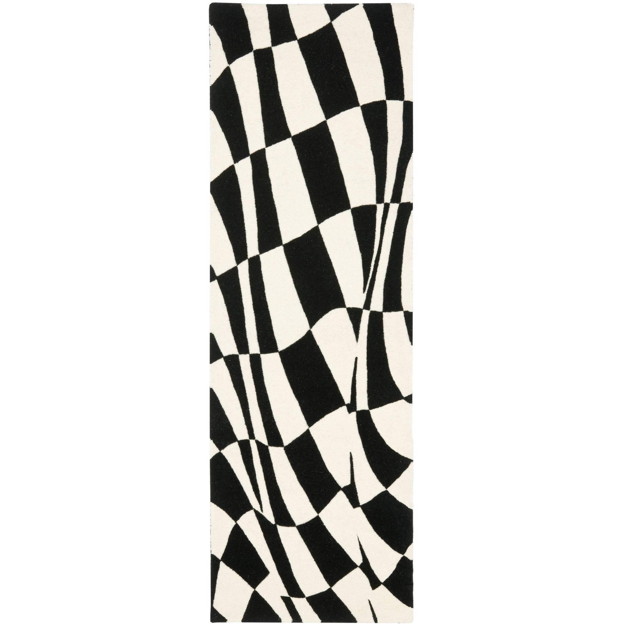 Hand-Tufted Modern Elegance Black Wool & Viscose Runner Rug - 2'6" x 8'